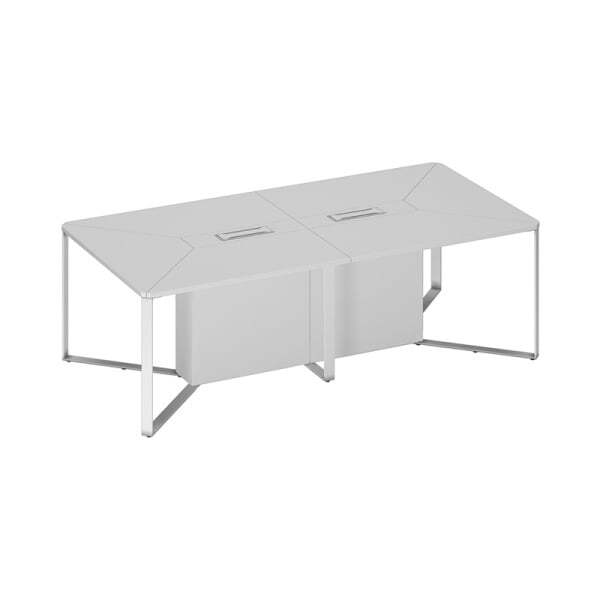 Стол для переговоров составной 2-секционный  Speech СП 102 БП БП БП ХР 2400x1200x756 (Белый премиумСерый)