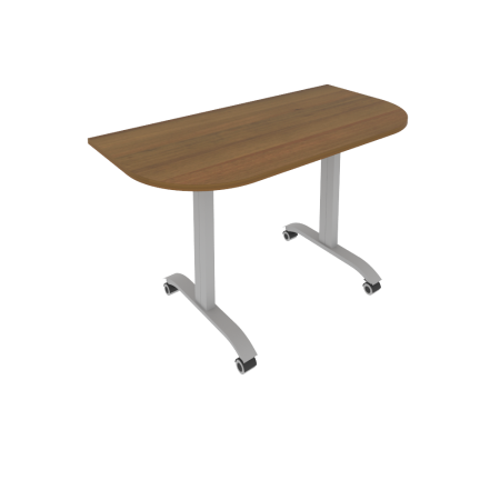 Стол складной радиусный Mobile system СМ-4.1 1300x650x757 (Орех Гварнери/Серый металл)