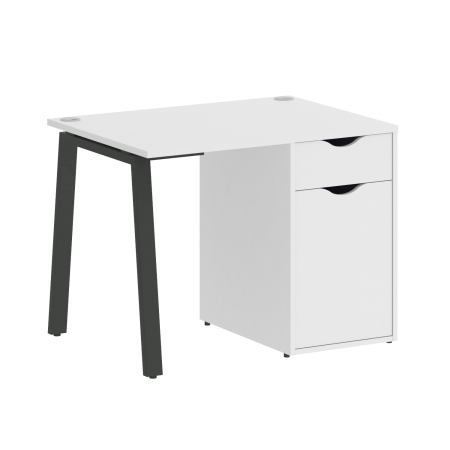 Стол письменный VR.SP-3-98.1.A 980x720x750 (Белый Бриллиант/Антрацит Металл)