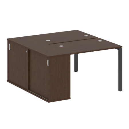 Рабочая станция с опорным шкафом-купе Metal System Style БП.РС-СШК-1.1 1410x1475x750 (Венге Цаво/Антрацит металл)