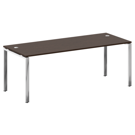 Стол рабочий руководителя на П-обр. м/к БП.СРР-6.8 2000x800x750 (Венге Цаво/Нерж. Сталь)