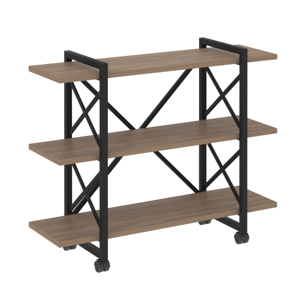 Стеллаж на колесных опорах-3 полки VR.L-MST.K-3.8V 1200x400x968 (Дуб Аризона/Черный металл)