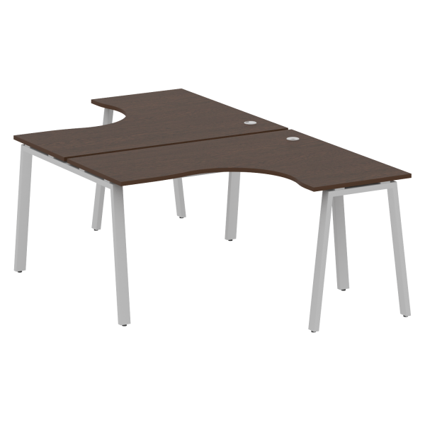 Рабочая станция криволинейная Metal System Style БА.РАС-СА-2.3 1400x2435x750 (Венге Цаво/Серый металл)