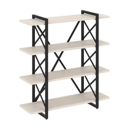 Стеллаж на регулируемых опорах-4 полки VR.L-MST.O-4.8V 1200x400x1280 (Денвер Светлый/Черный металл)