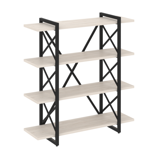 Стеллаж на регулируемых опорах-4 полки VR.L-MST.O-4.8V 1200x400x1280 (Денвер Светлый/Черный металл)
