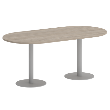 Стол овальный VR.SP-5-180.1 1800x900x750 (Дуб Аттик/Серый Металл)