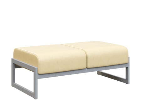 Банкетка двухместная MD.B2  (1255х700х700) (Oregon Бежевый арт.11/Серый металл)