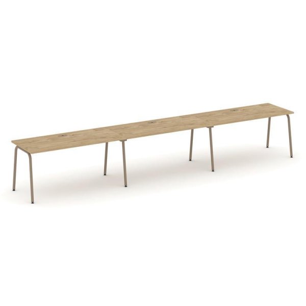 Рабочая станция 3 места ES.RS-3.4-LK (4740х730х750) (Тиквуд Светлый/Металл Латте)