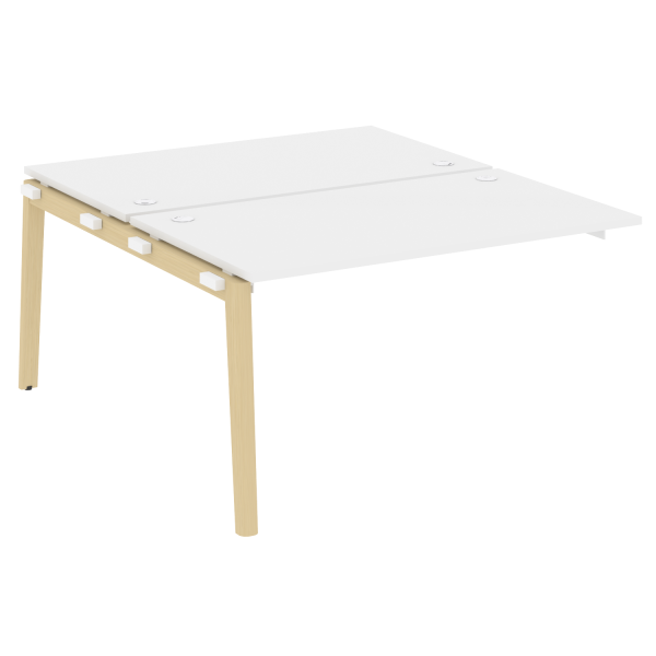 Наборный элемент рабочей станции на деревянных опорах Onix Wood OW.2.NRS-3.8 1380x1635x750 (Белый Бриллиант/Дуб Светлый)