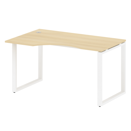Стол криволинейный левый Metal System Style БО.СА-2 Л 1400x900x750 (Акация/Белый металл)