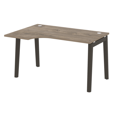 Стол эргономичный левый на деревянных опорах Onix Wood OW.SA-2L 1380x980x750 (Тиквуд Темный/Дуб Темный)