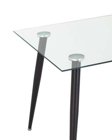 Стол Освальд 120х80 черные ножки (Стол обеденный Освальд прозрачный)