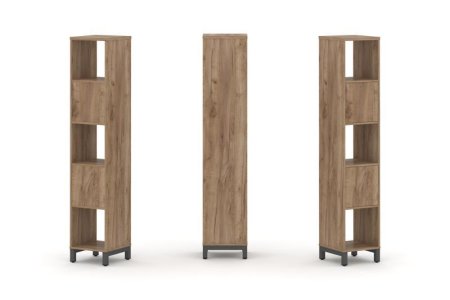 Набор стеллажа 1 сторонний, 5 ярусов SN.NS-511 (387х400х1982) (Дуб Табак/Металл Антрацит)