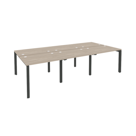 Рабочая станция на П-образном м/к Onix O.MP-D.RS-6.1.7 2940x1475x750 (Дуб Аттик/Черный металл)