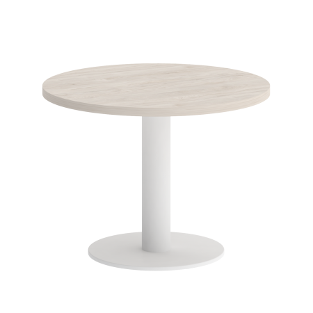 Стол журнальный круглый VR.SP-5-60.1G 600x600x450 (Денвер Светлый/Белый Металл)