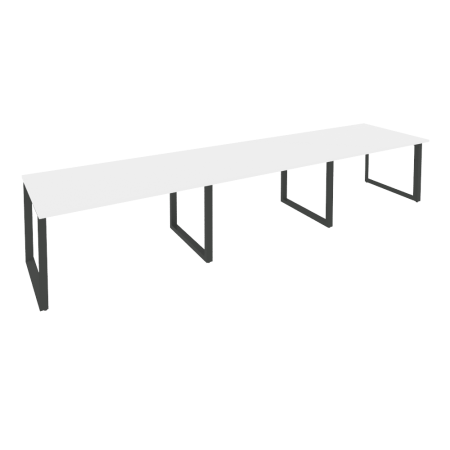 Стол переговорный Onix O.MO-PRG-3.3 4140x980x750 (Белый Бриллиант/Черный металл)