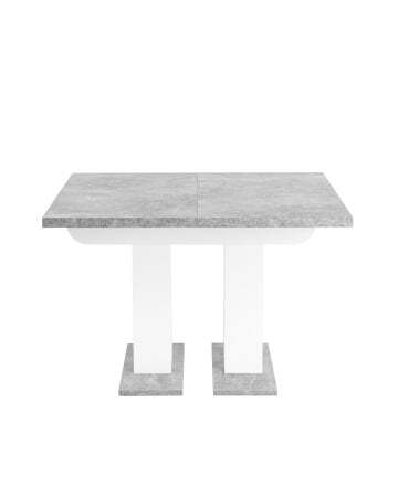 Стол Clyde 110-168*75 бетон/белый (Стол обеденный Clyde белый)