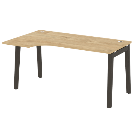 Стол эргономичный левый на деревянных опорах Onix Wood OW.SA-1L 1580x980x750 (Тиквуд Светлый/Дуб Темный)