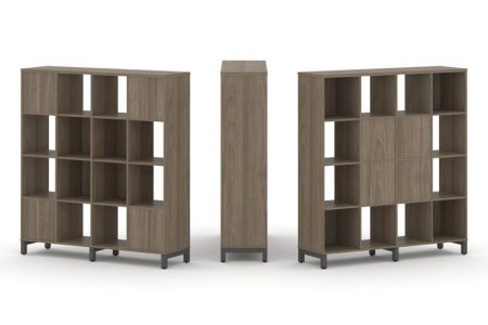 Набор стеллажа 2-х сторонний, 4 яруса SN.NSD-441 (1488х400х1615) (Вяз Благородный/Металл Антрацит)