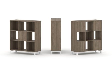 Набор стеллажа 2-х сторонний, 3 яруса SN.NSD-331 (1121х400х1248) (Вяз Благородный/Металл Белый)