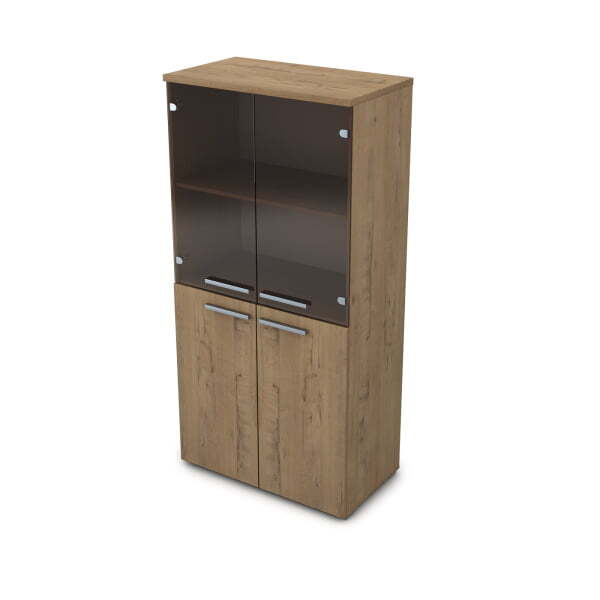 9Ш.004.6 Шкаф со стеклом (800x450x1645) (Teakwood)