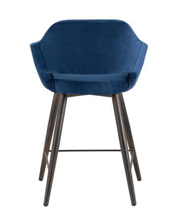 Стул полубарный Саймон велюр тёмно-синий (Стул полубарный Саймон темно-синий)