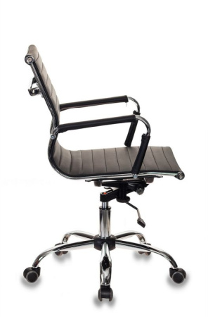 Кресло руководителя CH-883-LOW черный эко.кожа низк.спин. крестов. металл хром (Черный)