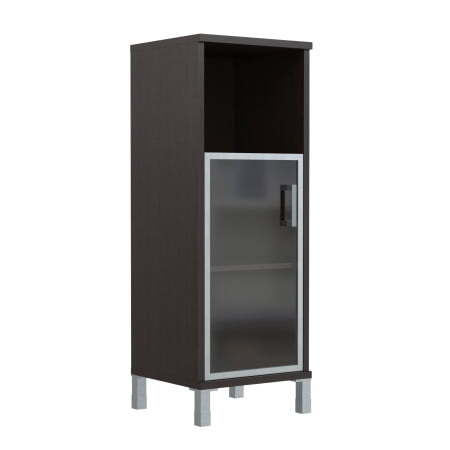 Шкаф 3 уровня, узкий, стекло в AL раме, правая Born B-421.4 R 475x450x1286 (Венге Магия)