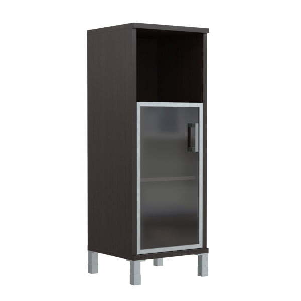 Шкаф 3 уровня, узкий, стекло в AL раме, правая Born B-421.4 R 475x450x1286 (Венге Магия)