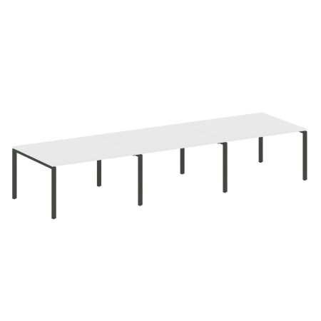 Переговорный стол 3 столешницы Metal System Style БП.ПРГ-3.3 4200x1235x750 (Белый/Антрацит металл)
