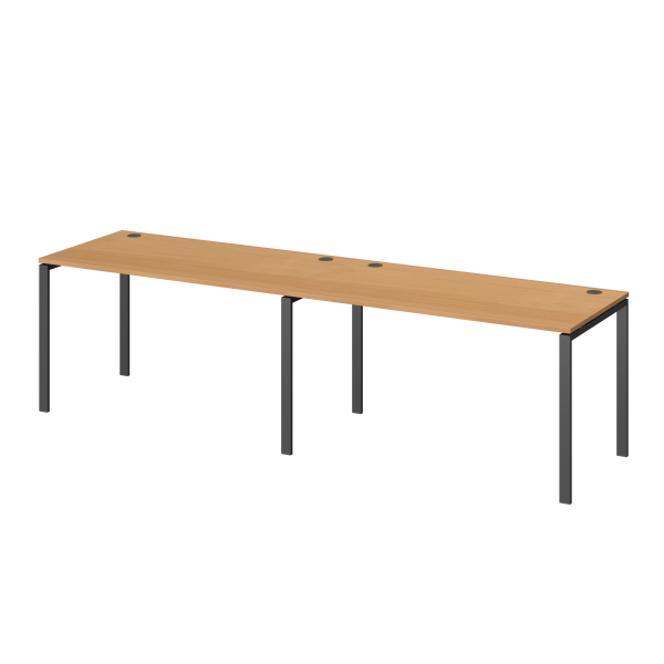 Бенч линейный на 2 рабочих места Арго-М АМБЛ-002.60 2400x600x760 (Ольха/Антрацит)