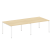 Переговорный стол 2 столешницы Metal System Style БП.ПРГ-2.3 2800x1235x750 (Дуб Наварра/Серый металл)