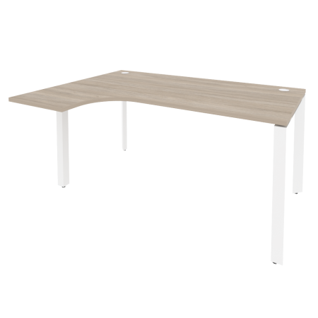 Стол эргономичный левый на П-образном м/к Onix O.MP-SA-4L 1580x1180x750 (Дуб Аттик/Белый Металл)