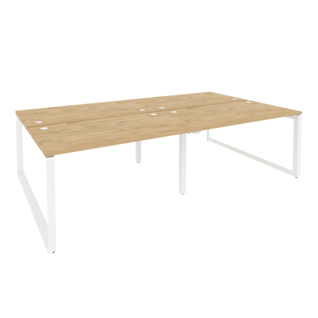 Рабочая станция на О-образном м/к Onix O.MO-D.RS-4.3.8 2760x1635x750 (Тиквуд Светлый/Белый Металл)