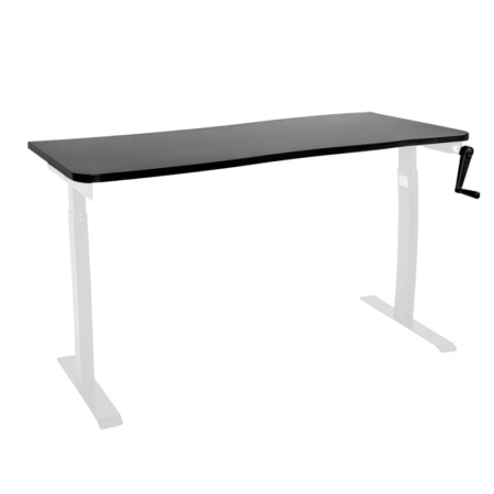 Стол c ручным приводом LA-T33-M1 (1600x700x725-1165) (Черный | Белый)