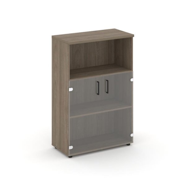 Шкаф средний широкий SN.STS.E-202 (796х400х1203) (Вяз Благородный/Прозрачный)