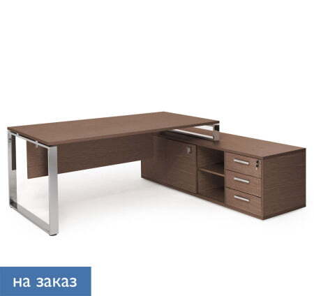 EXE Стол для руководителя L189 (Орех/Хром металл)
