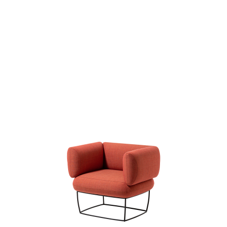 Кресло офисное Деми (А-17) с подлокотниками (Оранжевый)