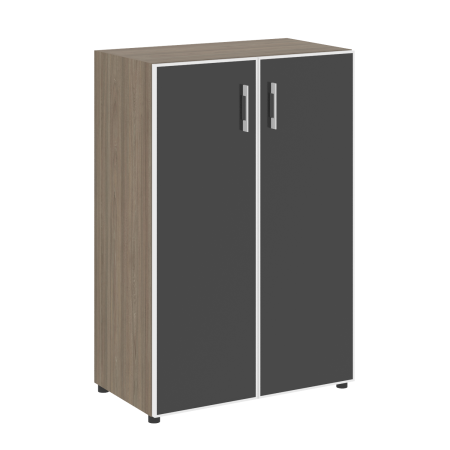 Шкаф для документов со стеклом черным LT.ST-2.4 R Black (Вяз Благородный)