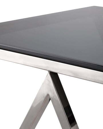 Журнальный стол 55*55 ИНСИГНИЯ сталь темный хром стекло smoke (Журнальный стол Инсигния черный)