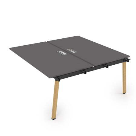 10БДС.268 Стол системы Бенч, сдвоенный, на 2 рабочих места - средний (1200x1235x750) (Graphit mattIron Wood)