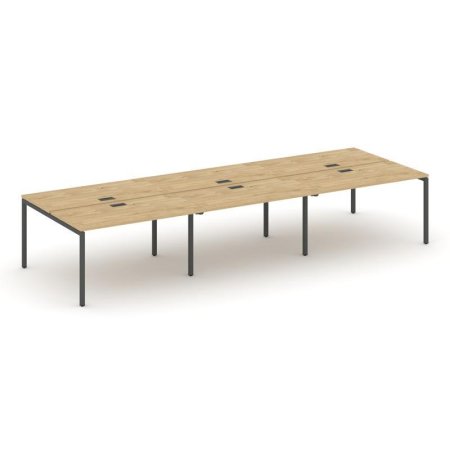 Рабочая станция 2-х сторонняя SN-4P.DRS-083 (4140х1632х750) (Тиквуд Светлый/Металл Антрацит)