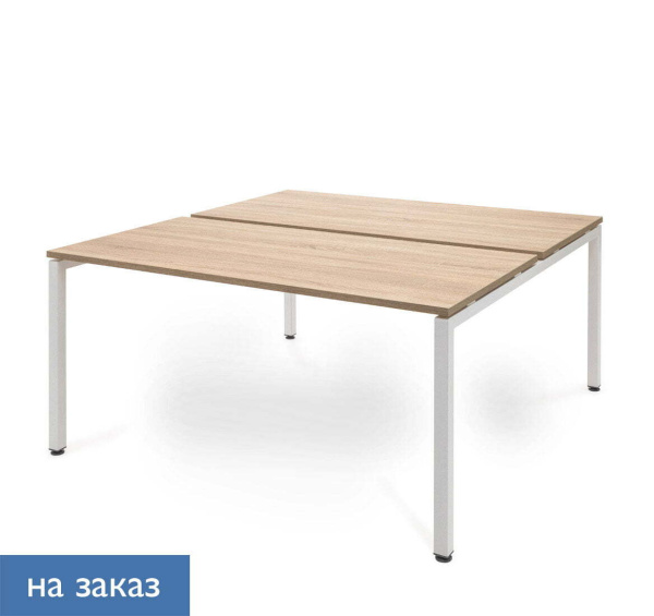 TOUR LIGHT  Бенч-система 2 рабочих места 120143 (Дуб калифорнийский/Белый металл)