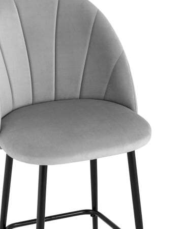 Стул полубарный Логан велюр светло-серый (Стул полубарный Логан светло-серый)