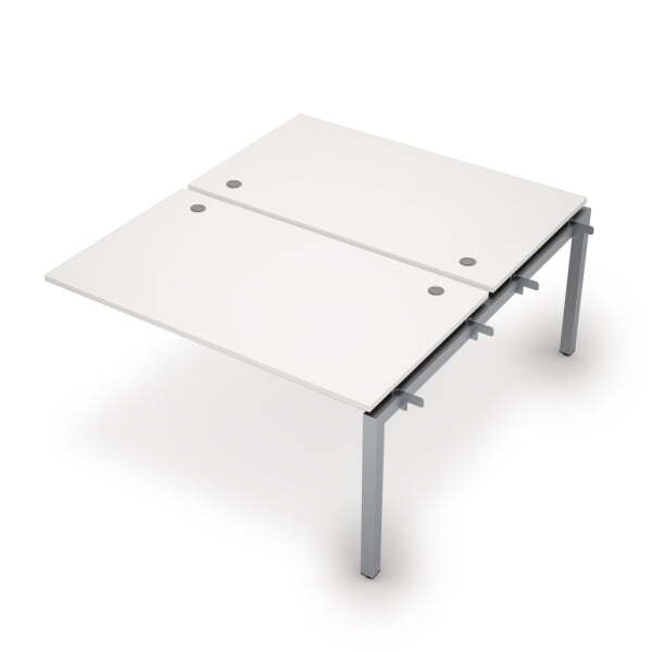 6МБС.5289 Бенч-система на 2 рабочих места, средний модуль (1400x1635x750) (Белый/Алюминий матовый)