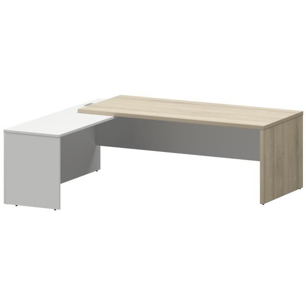 Стол руководителя левый Кортез KZP-22L 2200x2000x750 (Кронберг/Белый)