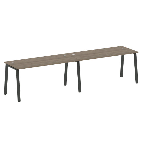 Рабочая станция на 2 рабочих места на А-образном м/к Metal System Style БА.СМ-2.4 3200x720x750 (Вяз/Антрацит металл)