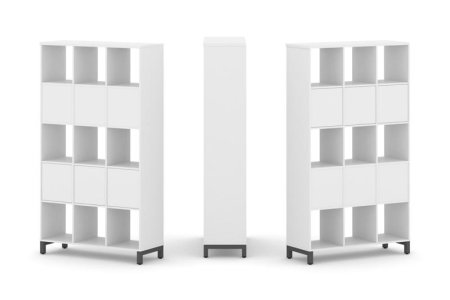 Набор стеллажа 2-х сторонний, 5 ярусов SN.NSD-531 (1121х400х1982) (Белый/Металл Антрацит)