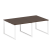 Переговорный стол 2 столешницы Metal System Style БО.ПРГ-2.1 2000x1235x750 (Дуб Наварра/Серый металл)