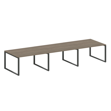 Переговорный стол 3 столешницы Metal System Style БО.ПРГ-3.3 4200x1235x750 (Вяз/Антрацит металл)